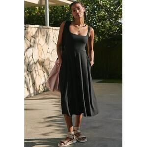 Beyond Yoga Black Featherweight At The Ready Square Neck Dress